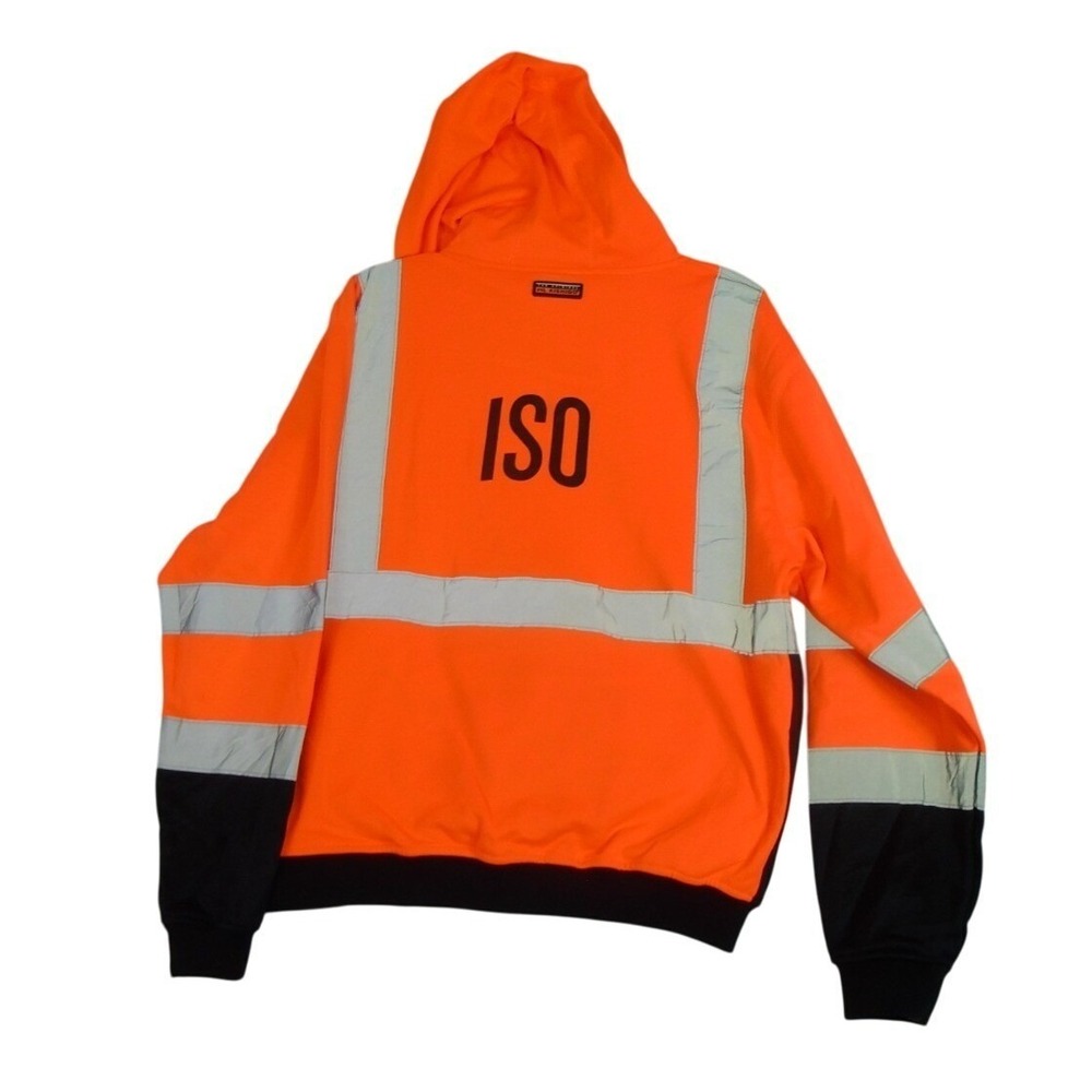 Kishigo High Visibility Hooded Sweatshirt Class 3 Safety Hoodie Orange Size L - Picture 2 of 12